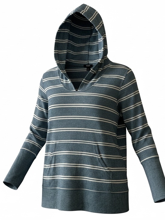 Alfani Other - Alfani Blue and White Striped Hooded Pullover Sweater